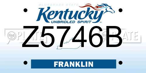 Z5746B Kentucky License Plate