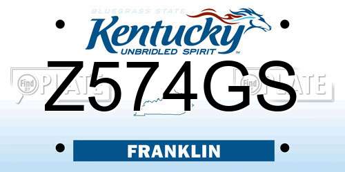 Z574GS Kentucky License Plate