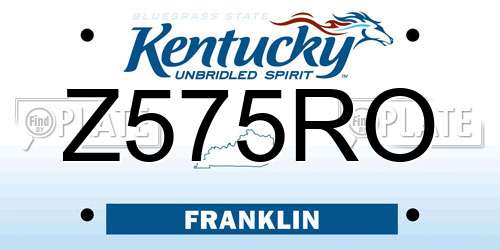 Z575RO Kentucky License Plate