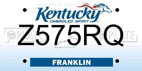 Z575RQ Kentucky License Plate