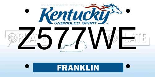 Z577WE Kentucky License Plate