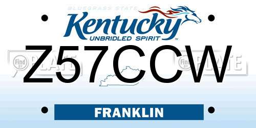 Z57CCW Kentucky License Plate