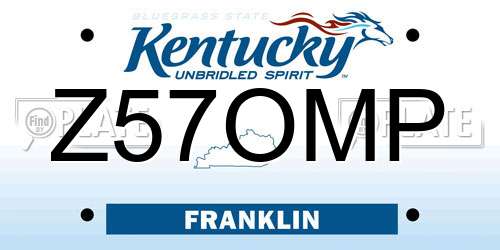 Z57OMP Kentucky License Plate