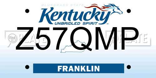 Z57QMP Kentucky License Plate
