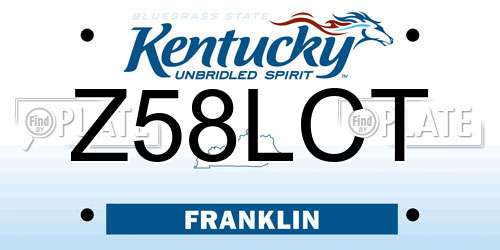 Z58LCT Kentucky License Plate