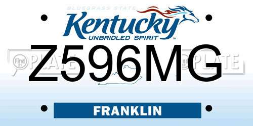 Z596MG Kentucky License Plate