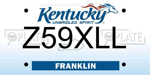 Z59XLL Kentucky License Plate