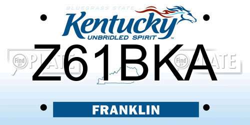 Z61BKA Kentucky License Plate