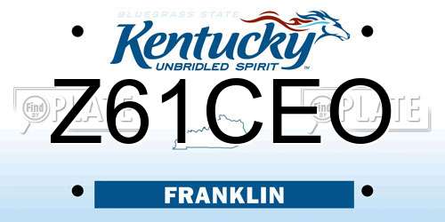 Z61CEO Kentucky License Plate