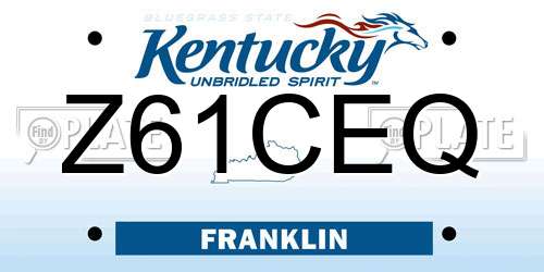 Z61CEQ Kentucky License Plate