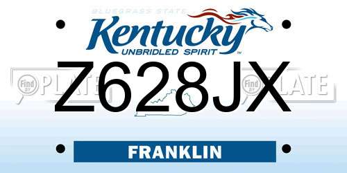Z628JX Kentucky License Plate