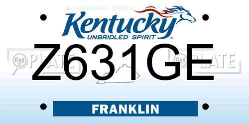Z631GE Kentucky License Plate
