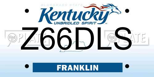Z66DLS Kentucky License Plate