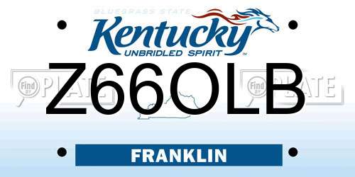 Z66OLB Kentucky License Plate