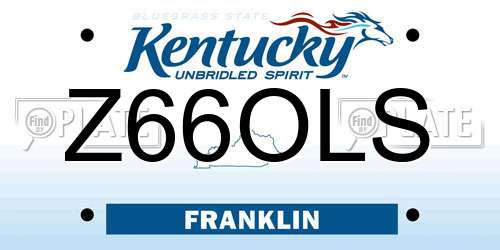 Z66OLS Kentucky License Plate