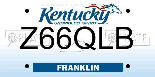 Z66QLB Kentucky License Plate