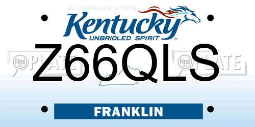 Z66QLS Kentucky License Plate