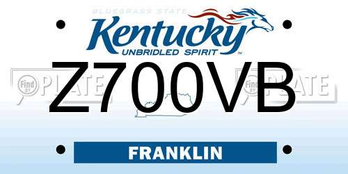 Z700VB Kentucky License Plate