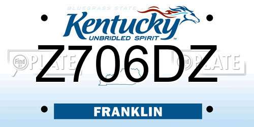 Z706DZ Kentucky License Plate