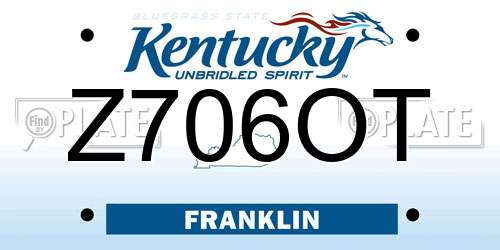 Z706OT Kentucky License Plate