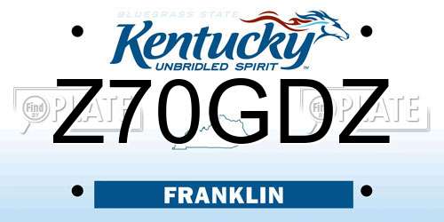 Z70GDZ Kentucky License Plate