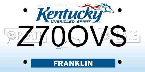 Z70OVS Kentucky License Plate