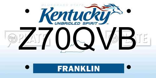 Z70QVB Kentucky License Plate