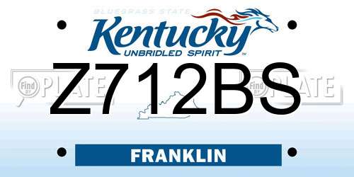 Z712BS Kentucky License Plate