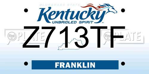 Z713TF Kentucky License Plate