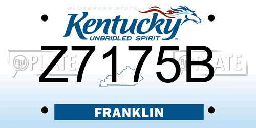 Z7175B Kentucky License Plate