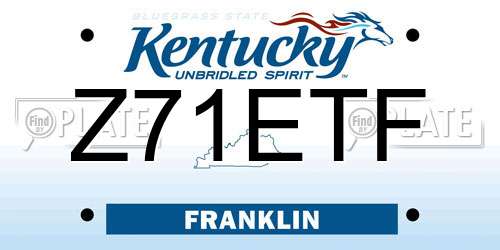 Z71ETF Kentucky License Plate