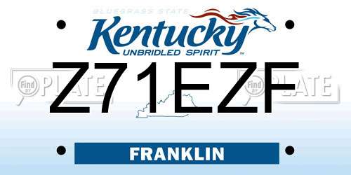 Z71EZF Kentucky License Plate