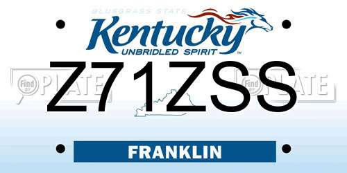 Z71ZSS Kentucky License Plate
