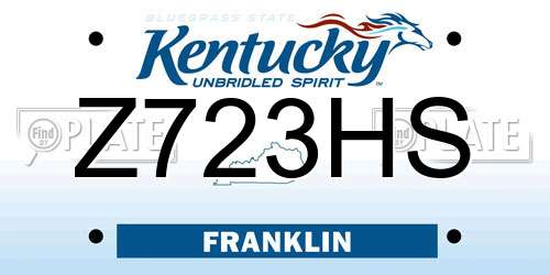 Z723HS Kentucky License Plate