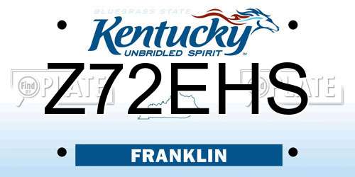 Z72EHS Kentucky License Plate