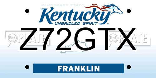 Z72GTX Kentucky License Plate