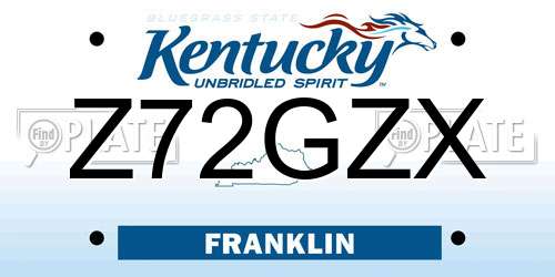 Z72GZX Kentucky License Plate