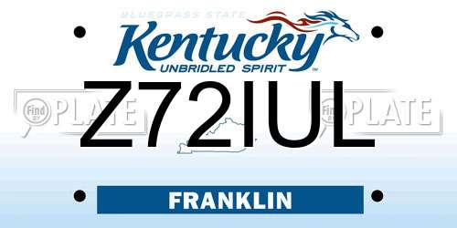 Z72IUL Kentucky License Plate