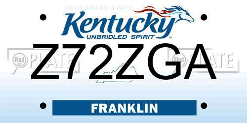 Z72ZGA Kentucky License Plate