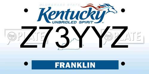 Z73YYZ Kentucky License Plate
