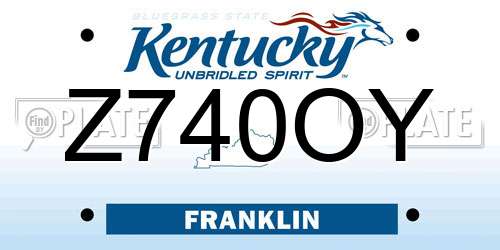 Z740OY Kentucky License Plate