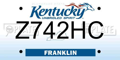 Z742HC Kentucky License Plate