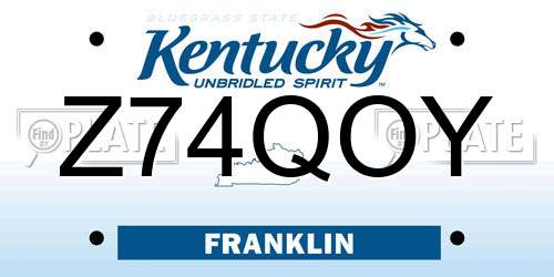 Z74QOY Kentucky License Plate