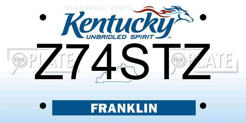Z74STZ Kentucky License Plate