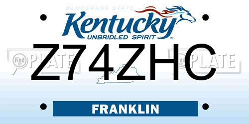 Z74ZHC Kentucky License Plate