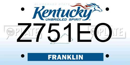 Z751EO Kentucky License Plate