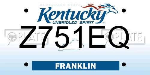 Z751EQ Kentucky License Plate