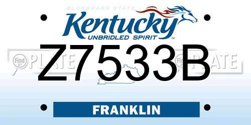 Z7533B Kentucky License Plate
