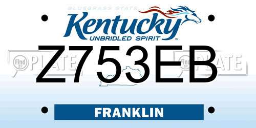 Z753EB Kentucky License Plate