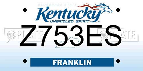 Z753ES Kentucky License Plate